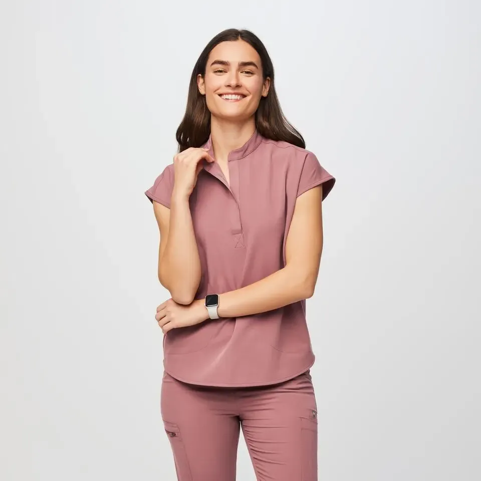 Rafaela Oversized Scrub Set--Burgundy
