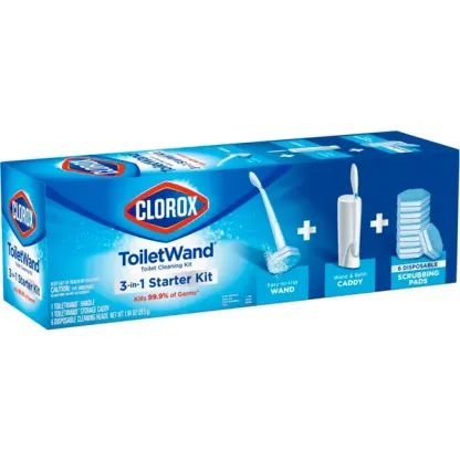 Clorox ToiletWand Disposable Toilet Cleaning System - ToiletWand Storage Caddy and 6 Refill Heads