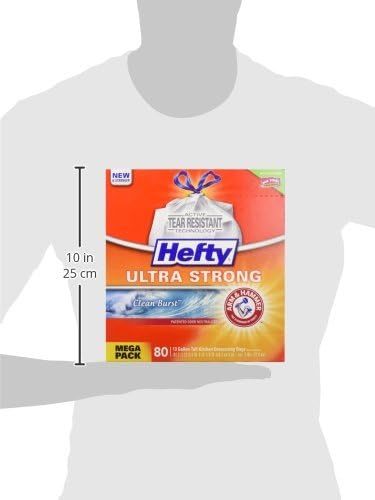 Hefty Ultra Strong Tall Kitchen Trash Bags, Lavender & Sweet Vanilla Scent, 13 Gallon, 80 Count