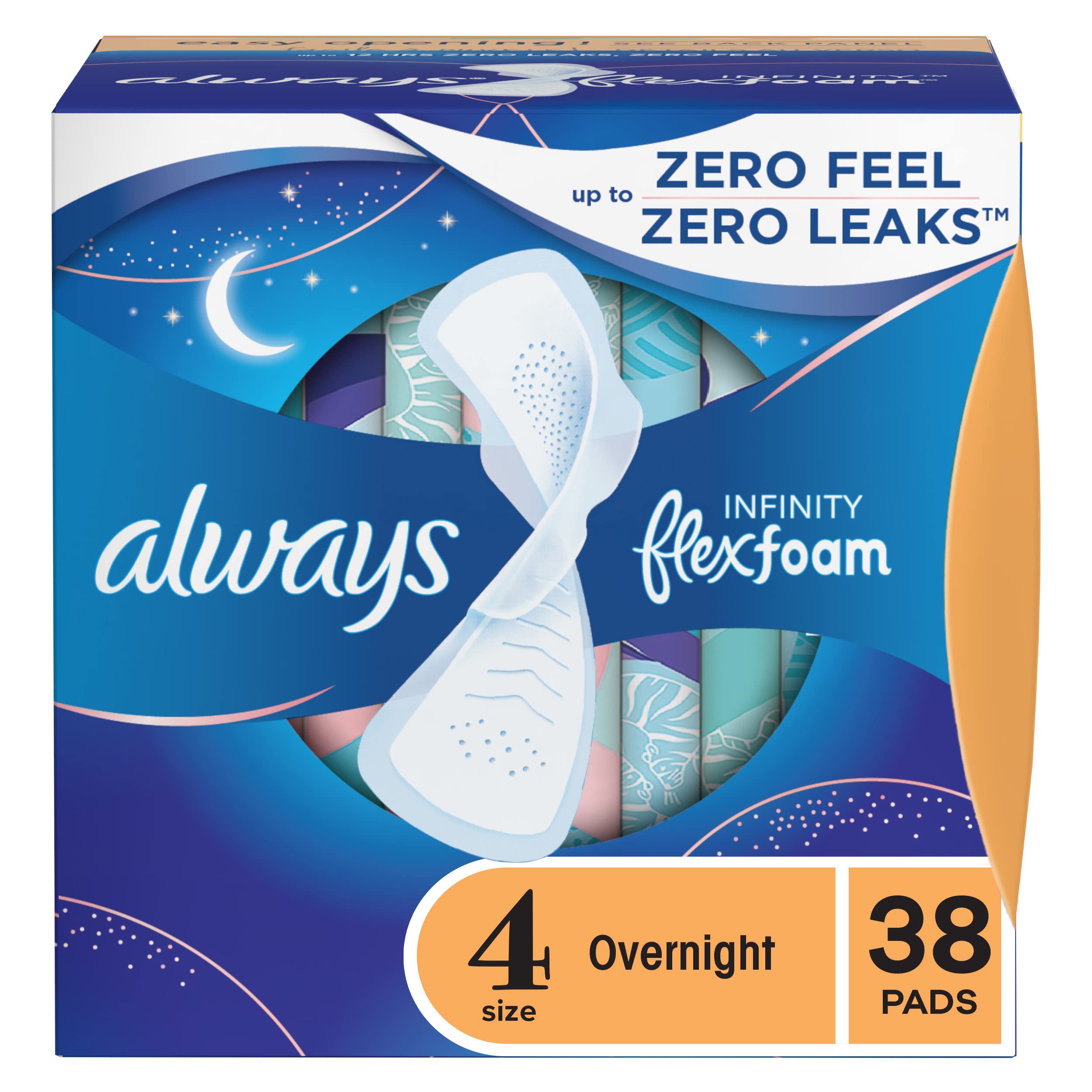 Always Infinity Flexfoam Pads For Women - Super Absorbency, 16 Ct