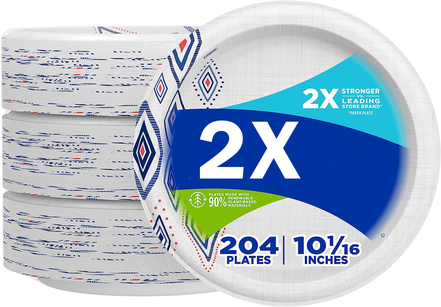Dixie 10 Inch Paper Plates, Dinner Size Printed Disposable Plate, 204