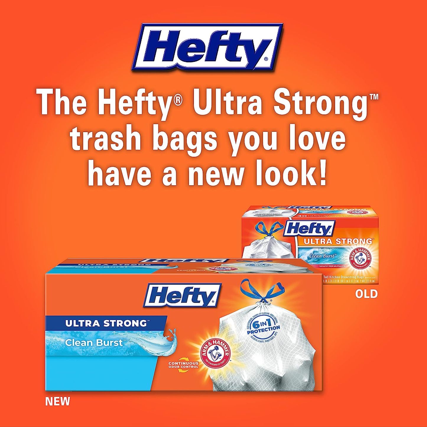 Hefty Ultra Strong Tall Kitchen Trash Bags, Lavender & Sweet Vanilla Scent, 13 Gallon, 80 Count