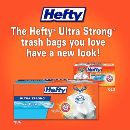 Hefty Ultra Strong Tall Kitchen Trash Bags, Lavender & Sweet Vanilla Scent, 13 Gallon, 80 Count