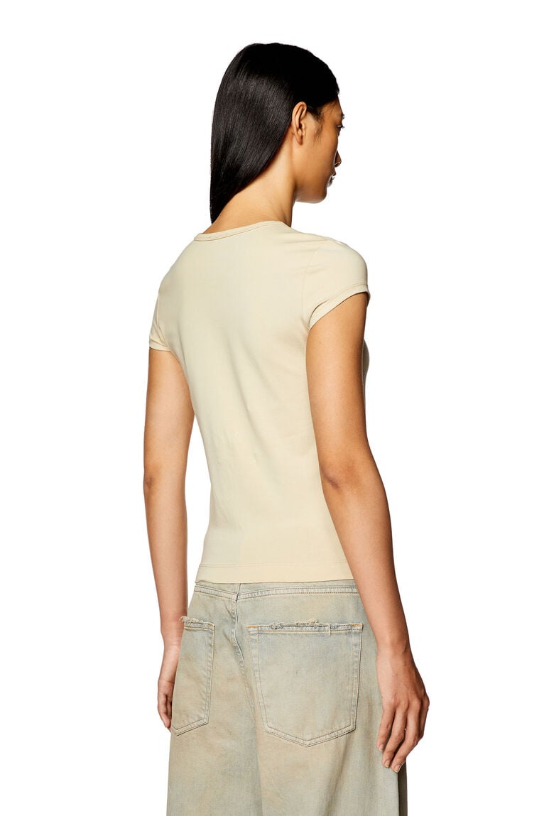 T-shirt with peekaboo logo-Beige