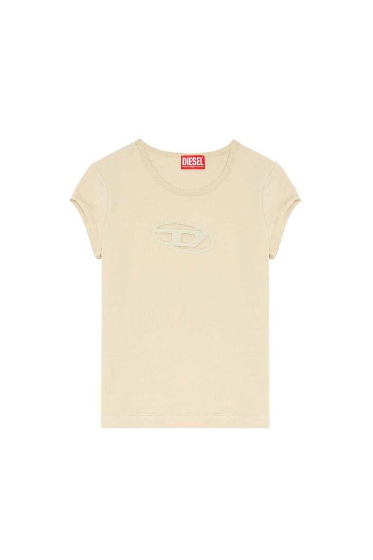 T-shirt with peekaboo logo-Beige