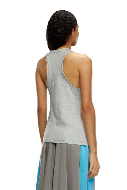 College tank top with twisted front- Light Grey