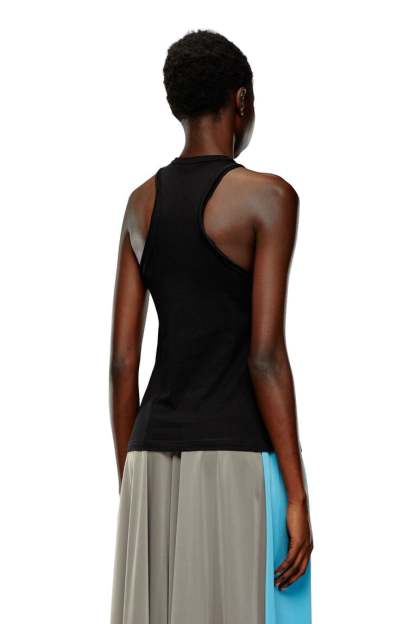 College tank top with twisted front-Black