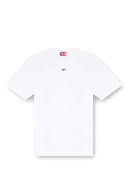T-shirt with embroidered D patch-White