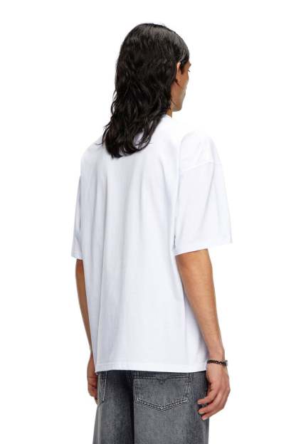 T-shirt with embroidered Oval D-White