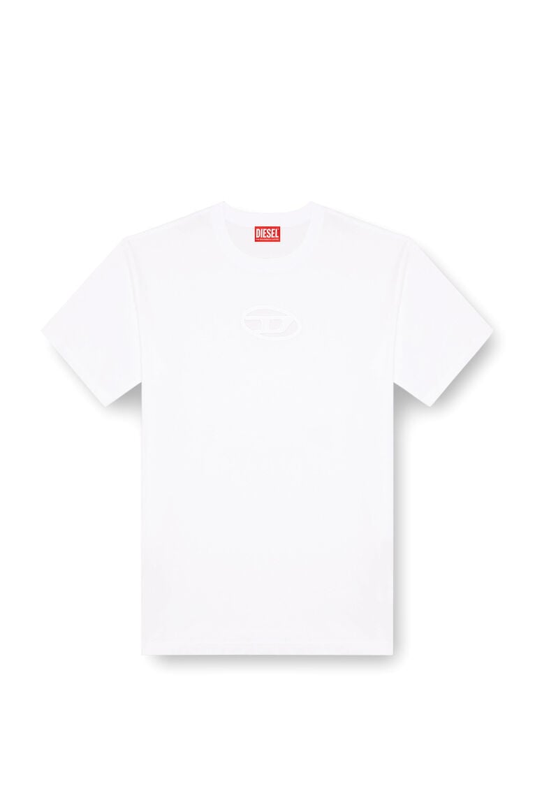 T-shirt with embroidered Oval D-White
