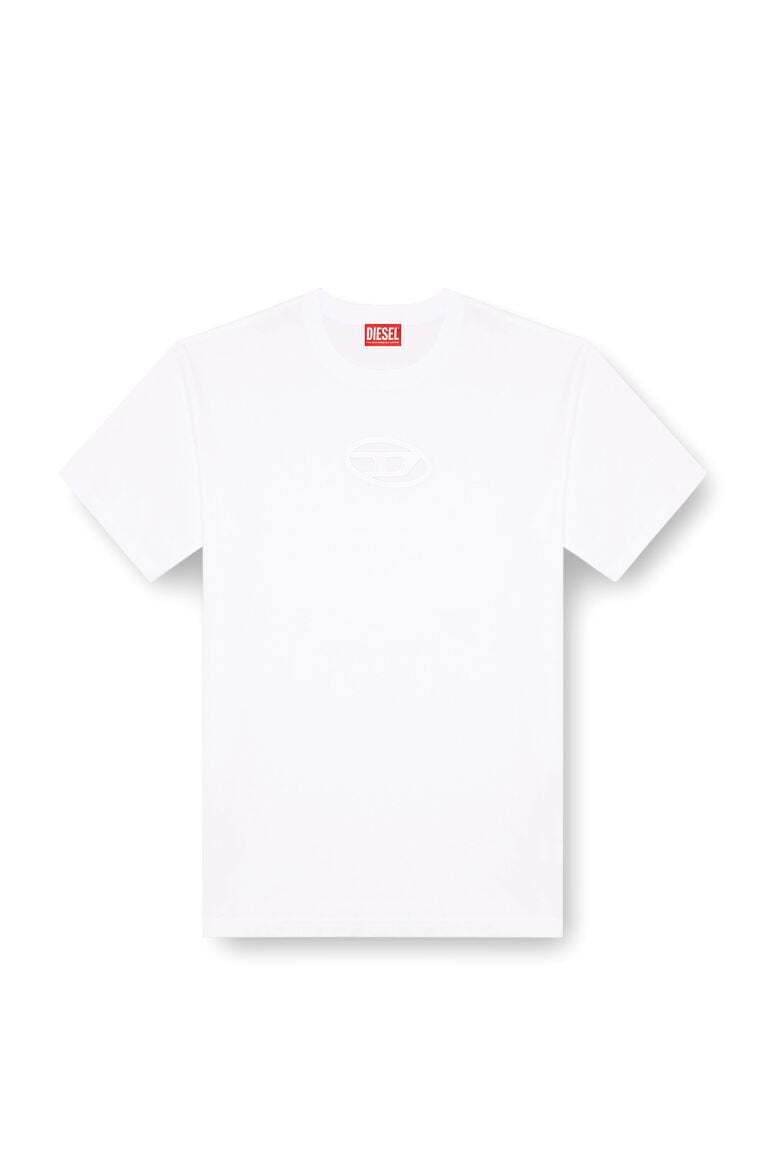 T-shirt with embroidered Oval D-White