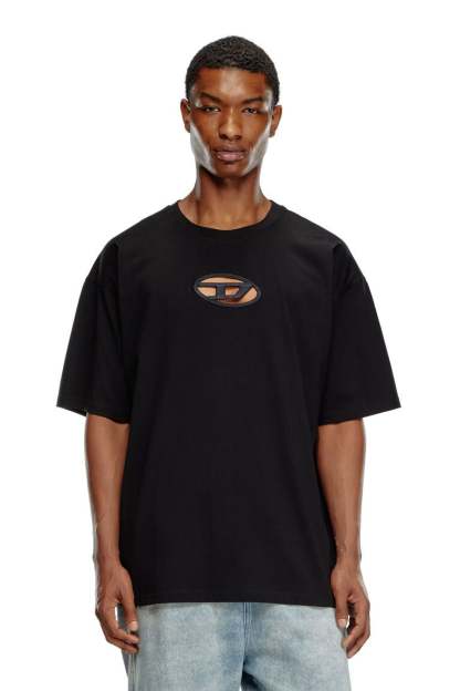 T-shirt with embroidered Oval D-Black