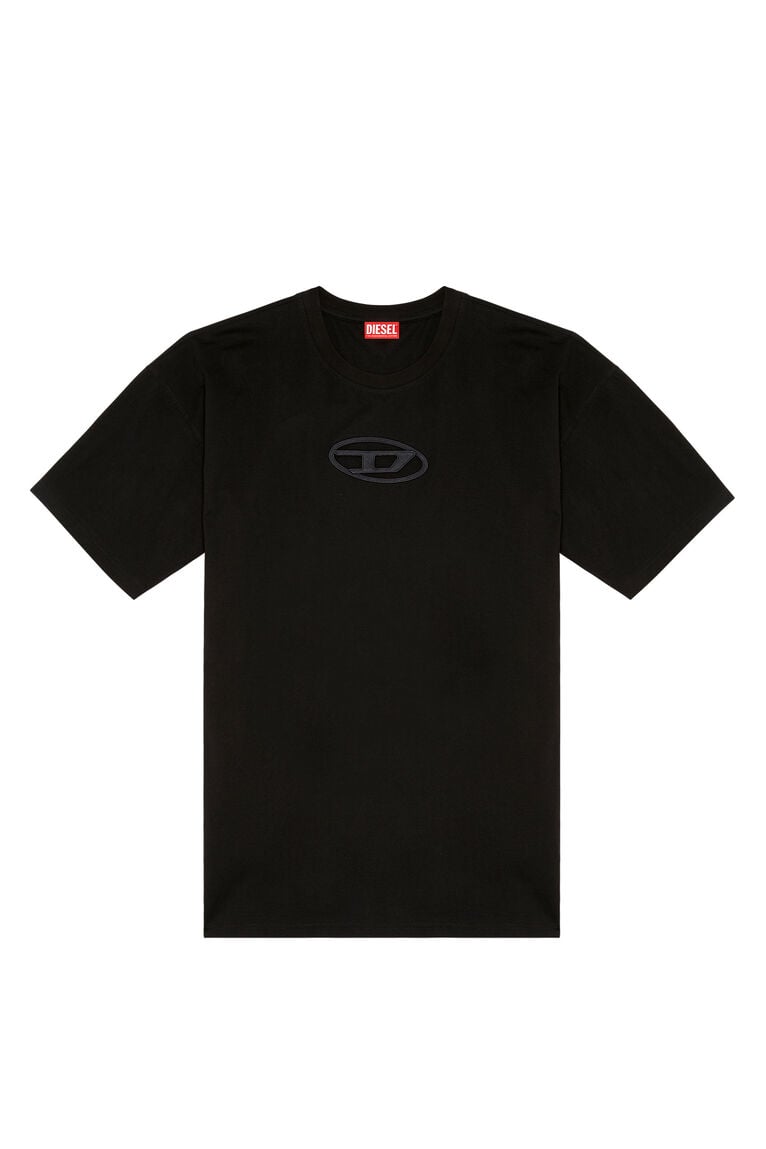 T-shirt with embroidered Oval D-Black