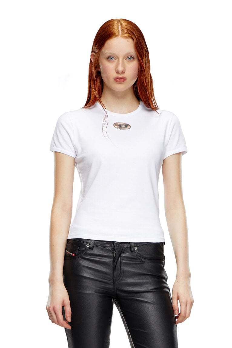 T-shirt with injection-moulded Oval D-White