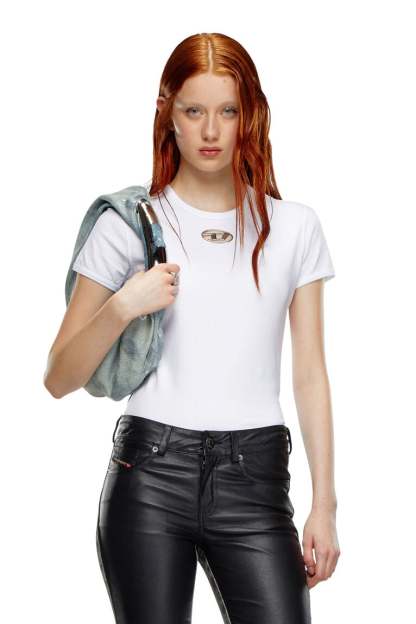 T-shirt with injection-moulded Oval D-White