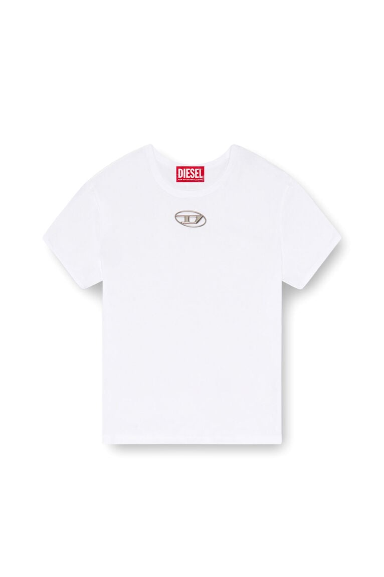 T-shirt with injection-moulded Oval D-White
