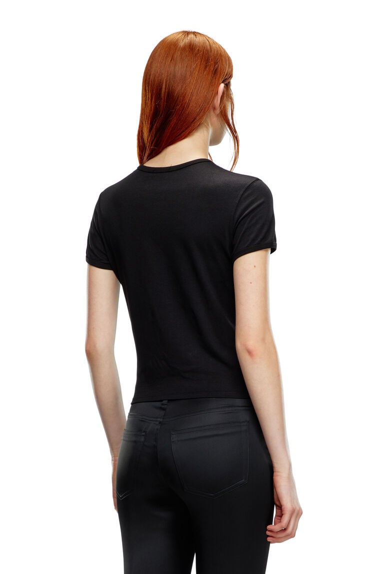 T-shirt with injection-moulded Oval D-Black