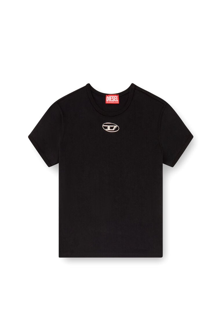 T-shirt with injection-moulded Oval D-Black