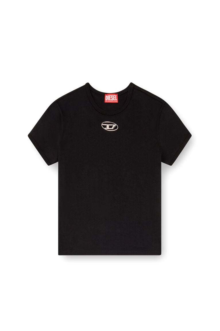 T-shirt with injection-moulded Oval D-Black