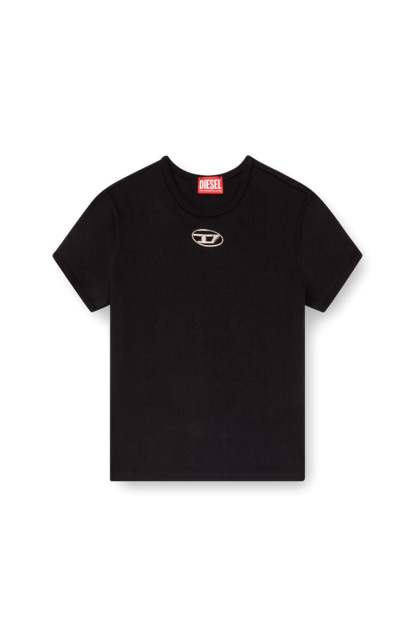 T-shirt with injection-moulded Oval D-Black
