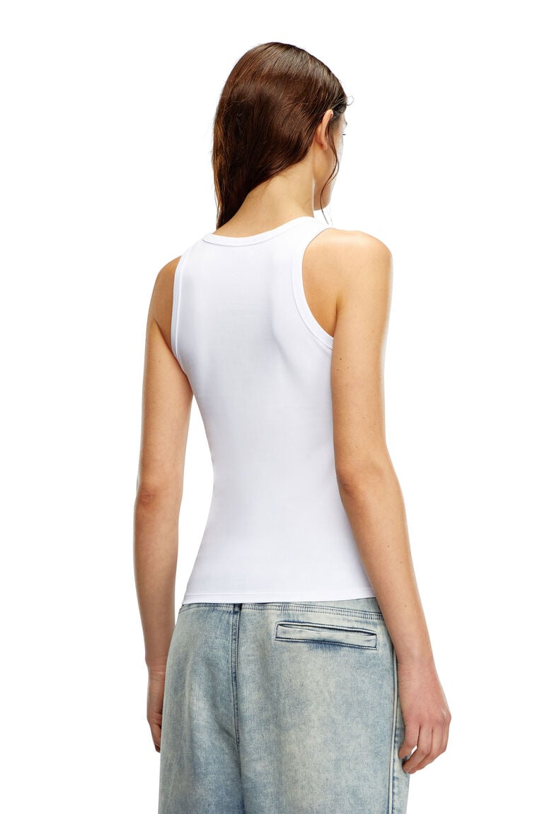 Tank top with cut-out Oval D logo-White