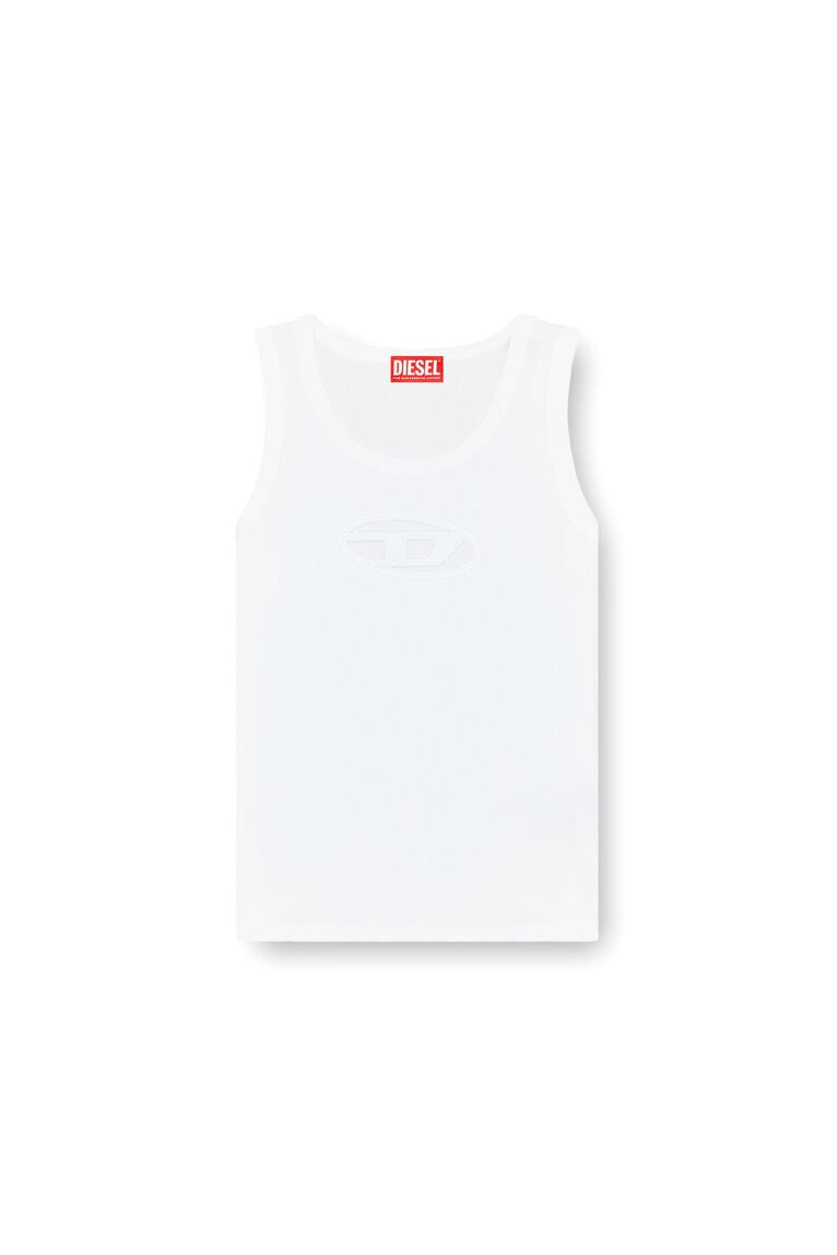 Tank top with cut-out Oval D logo-White