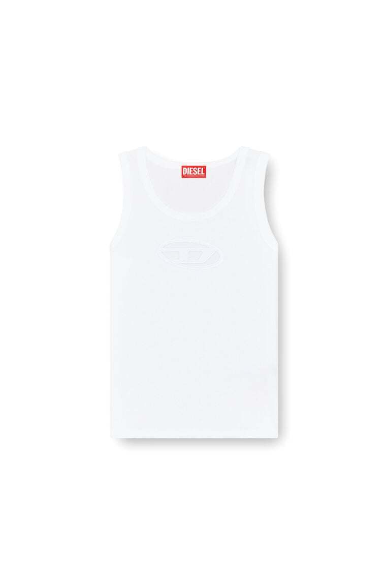 Tank top with cut-out Oval D logo-White