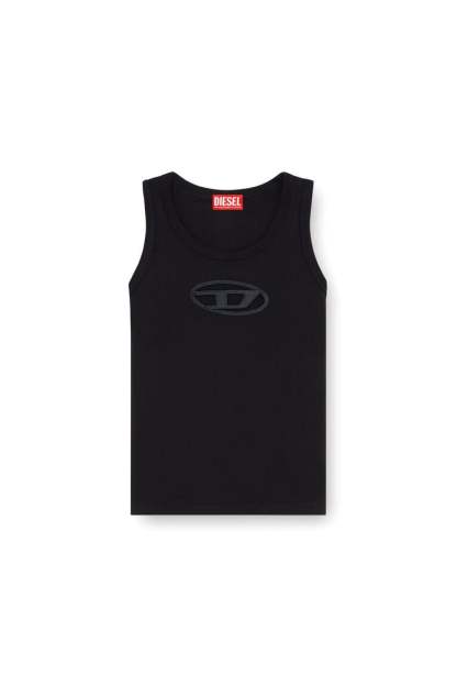 Tank top with cut-out Oval D logo-Black