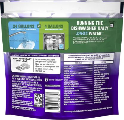 Cascade Platinum Plus Dishwasher Pod, Dish Detergent ActionPacs Dish Pods, Fresh, 52 Count