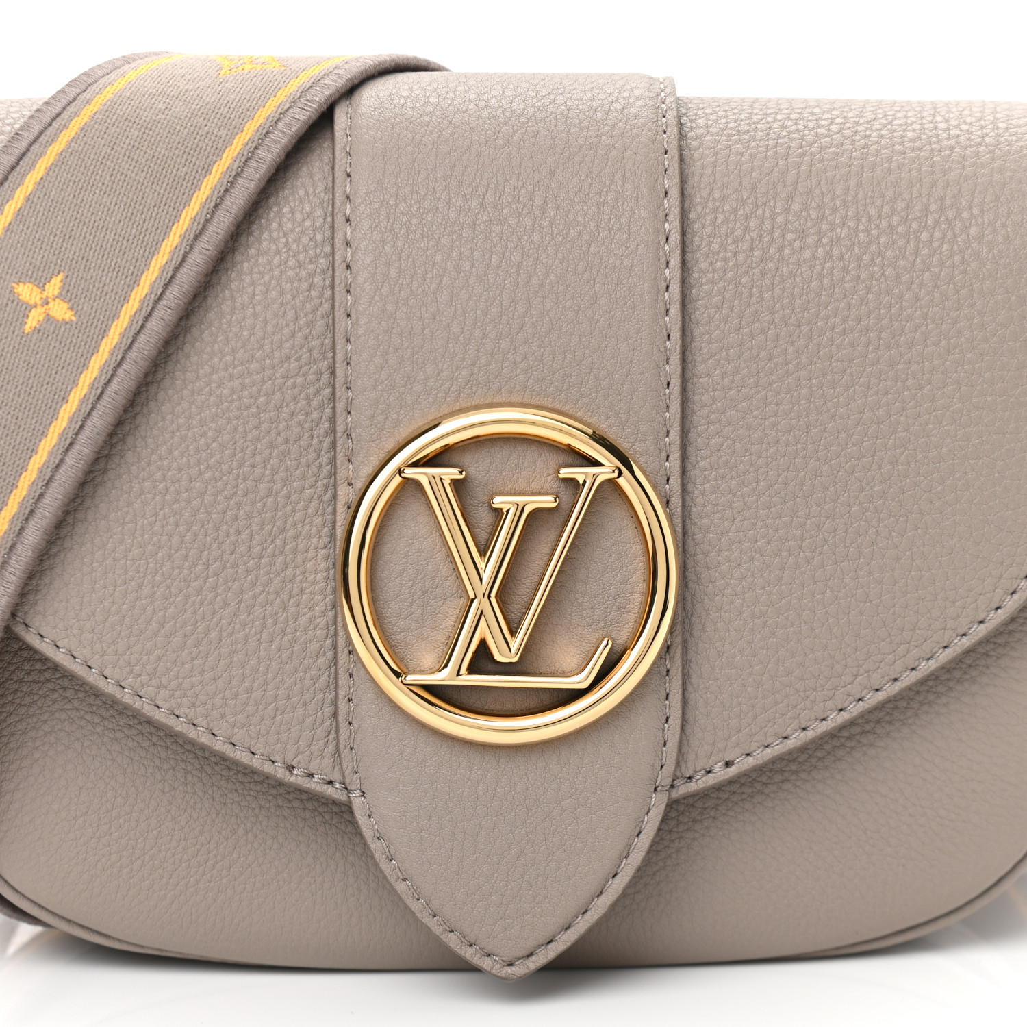 Grained Calfskin LV Pont 9 Soft PM Gris