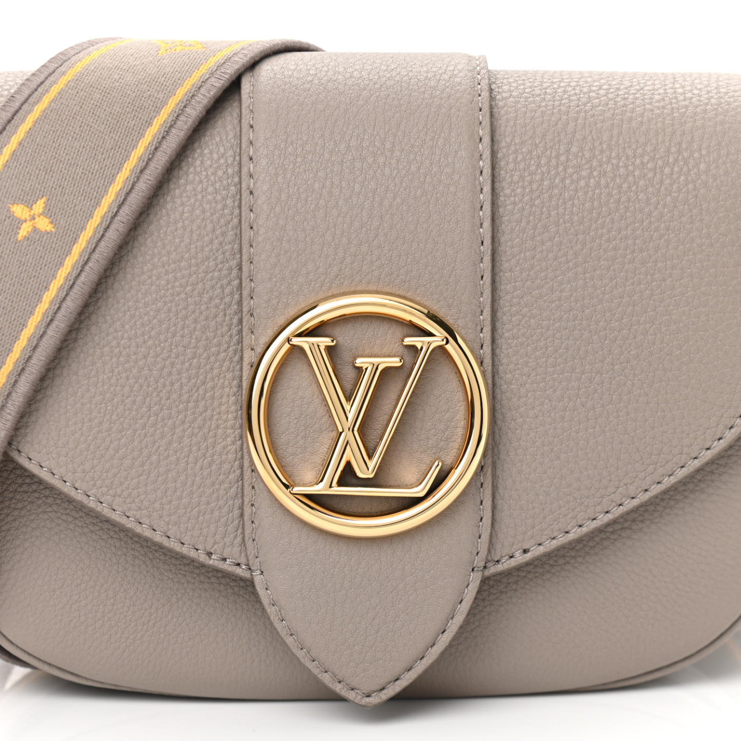 Grained Calfskin LV Pont 9 Soft PM Gris