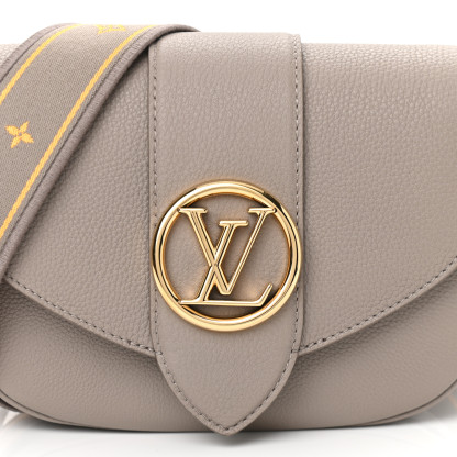 Grained Calfskin LV Pont 9 Soft PM Gris