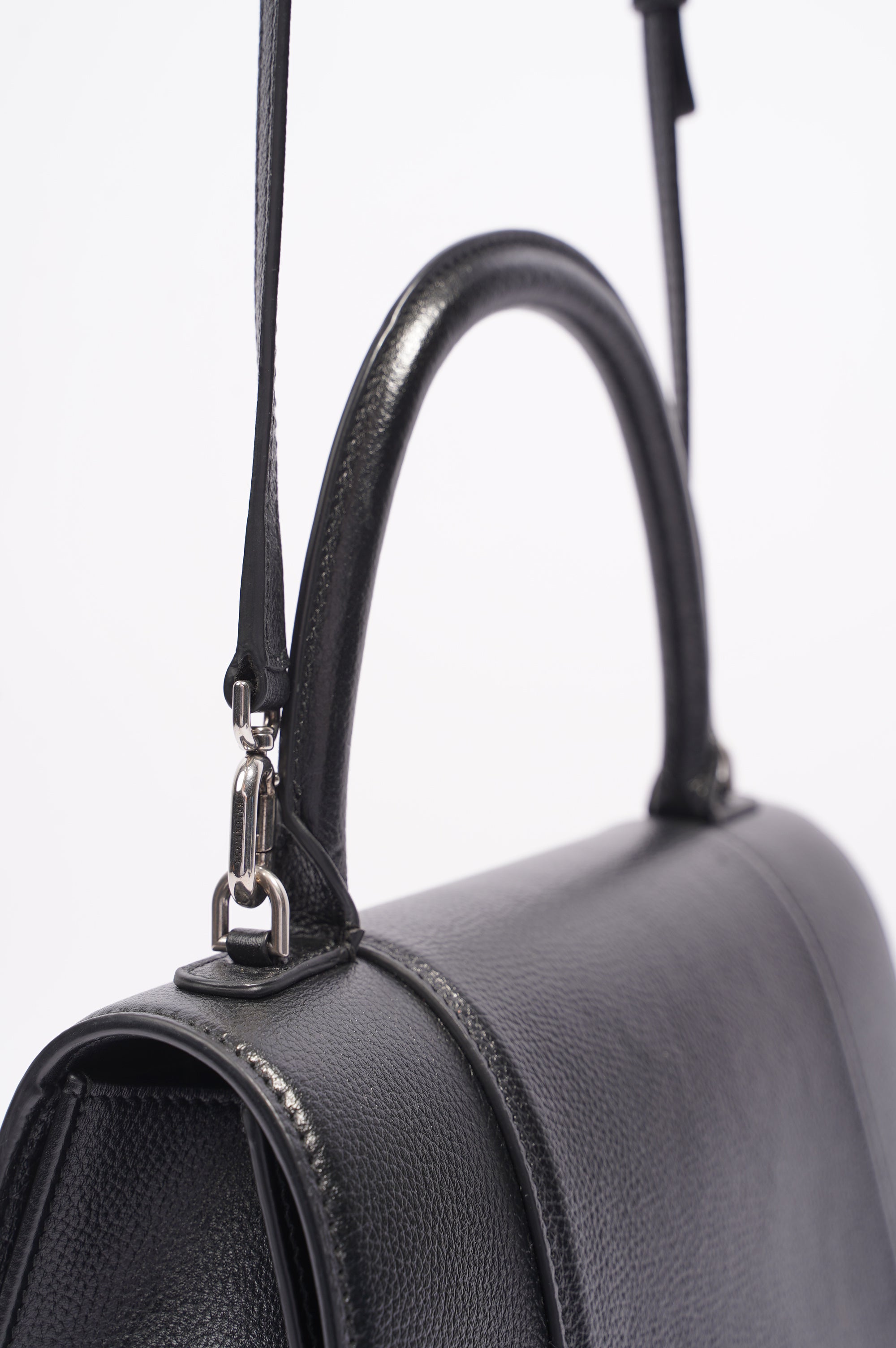 BALETKTNCIAGA Womens Hourglass Black Leather Medium