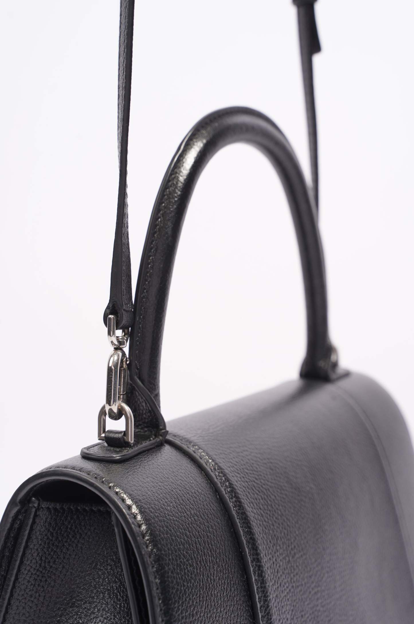 BALETKTNCIAGA Womens Hourglass Black Leather Medium