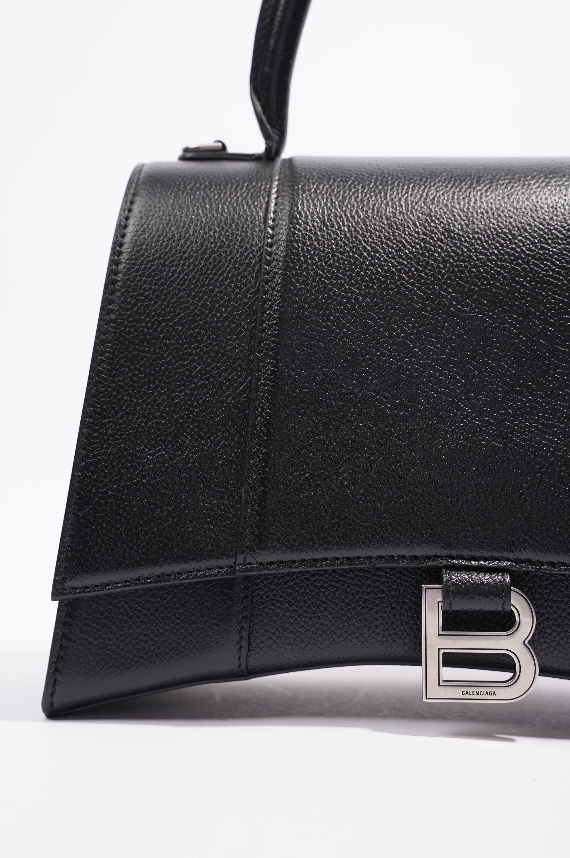 BALETKTNCIAGA Womens Hourglass Black Leather Medium