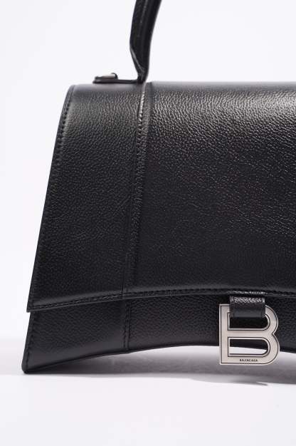 BALETKTNCIAGA Womens Hourglass Black Leather Medium