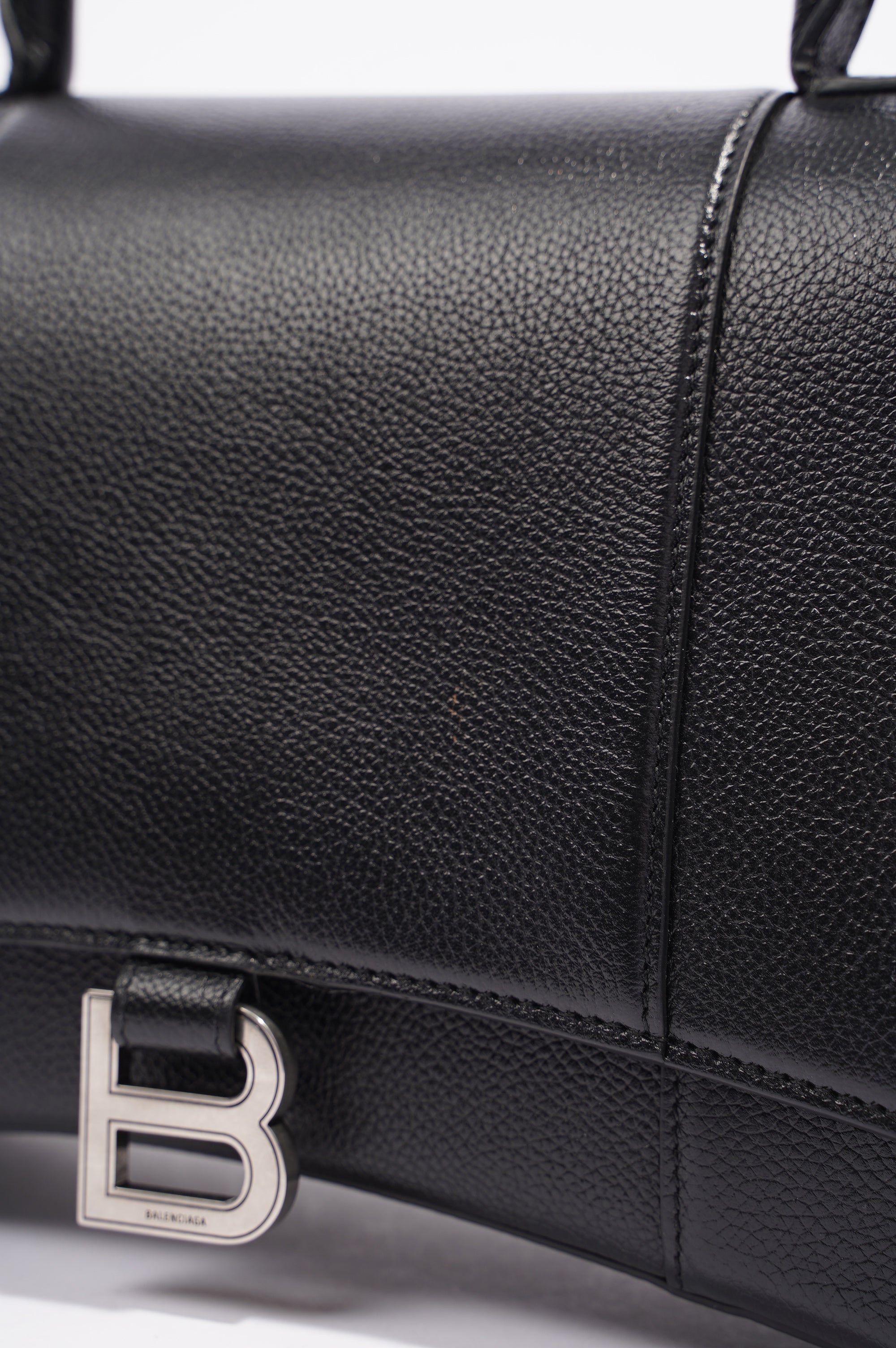 BALETKTNCIAGA Womens Hourglass Black Leather Medium