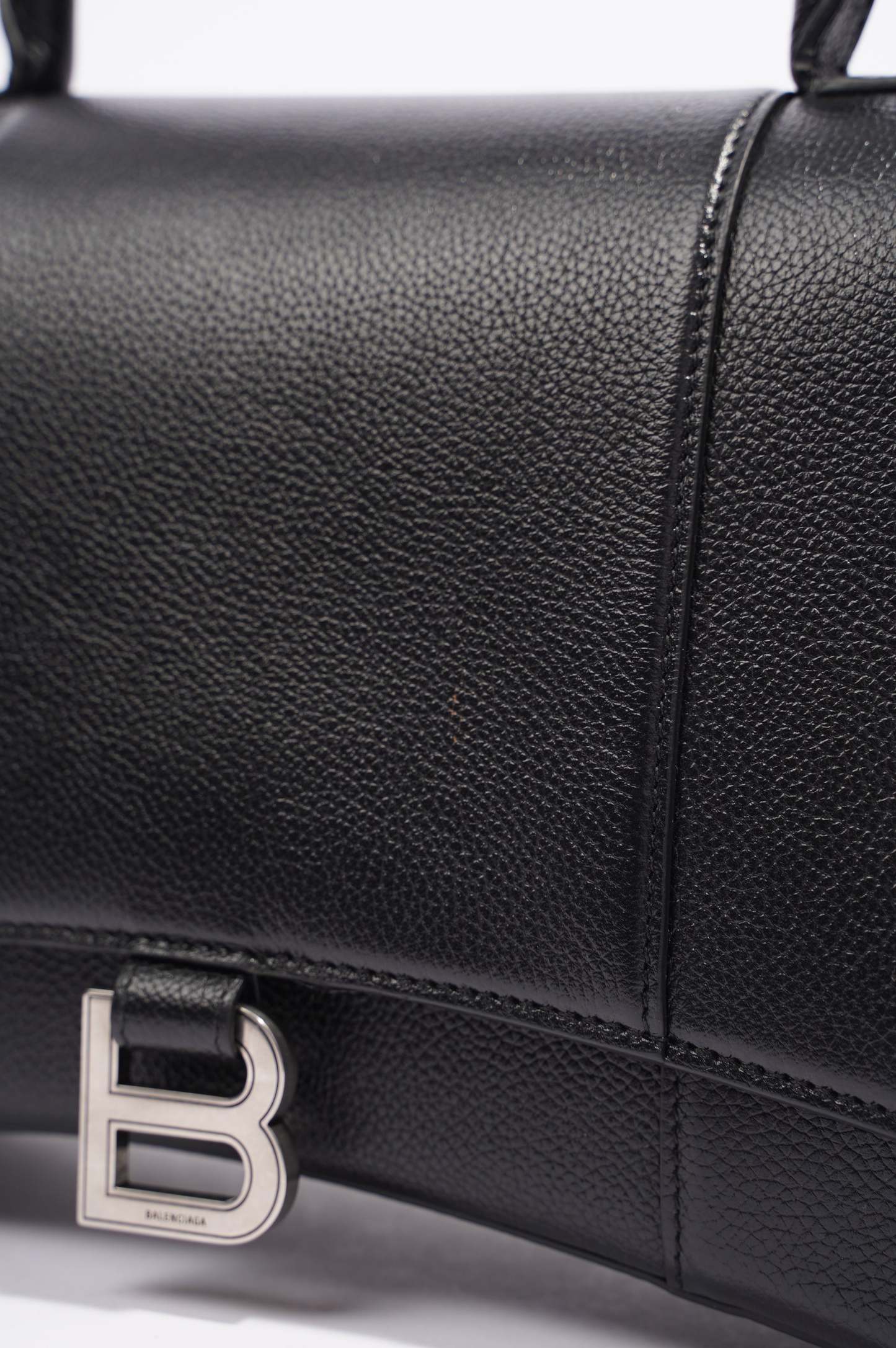 BALETKTNCIAGA Womens Hourglass Black Leather Medium