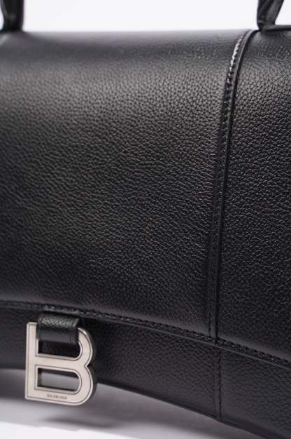 BALETKTNCIAGA Womens Hourglass Black Leather Medium