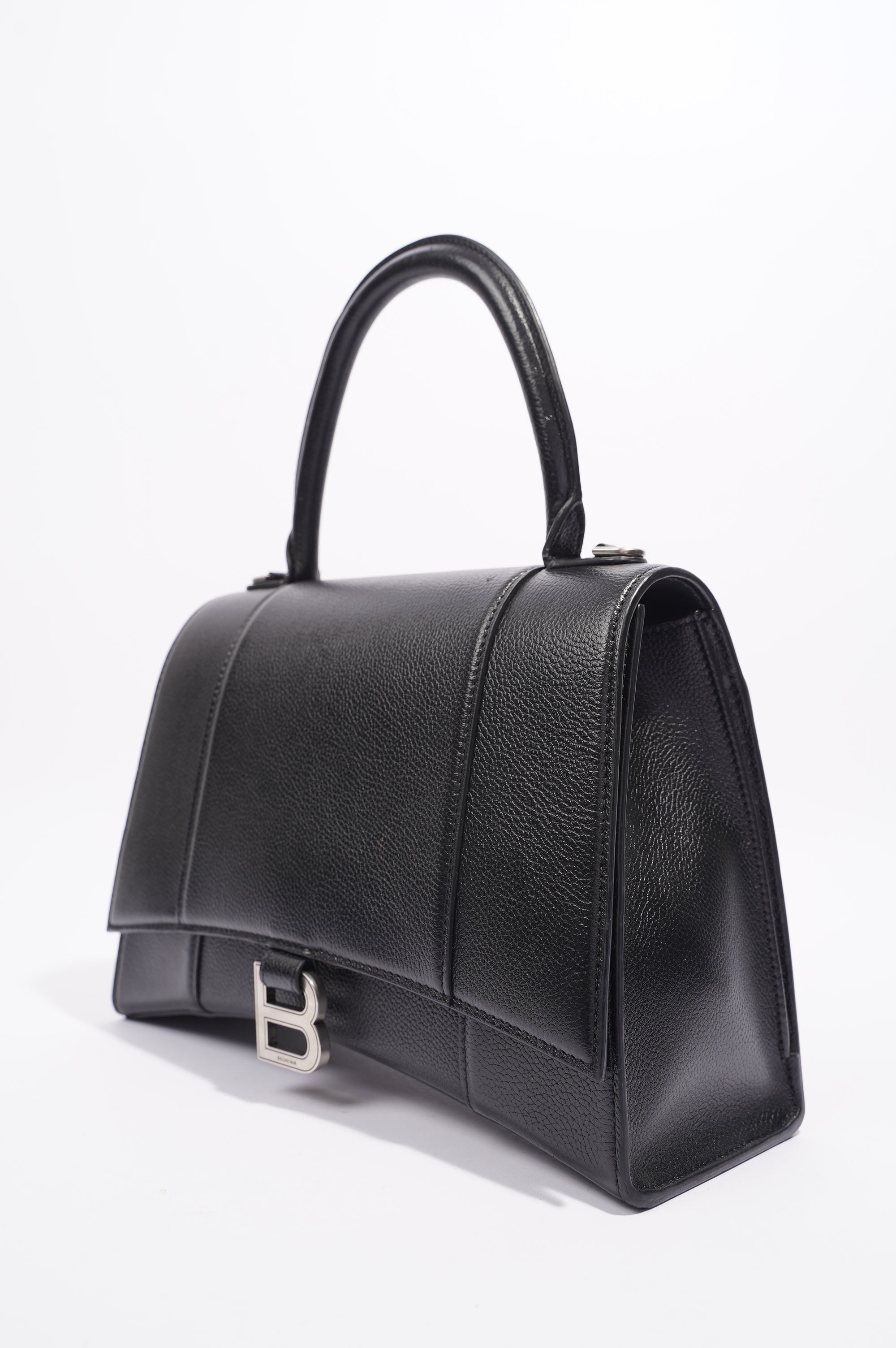 BALETKTNCIAGA Womens Hourglass Black Leather Medium