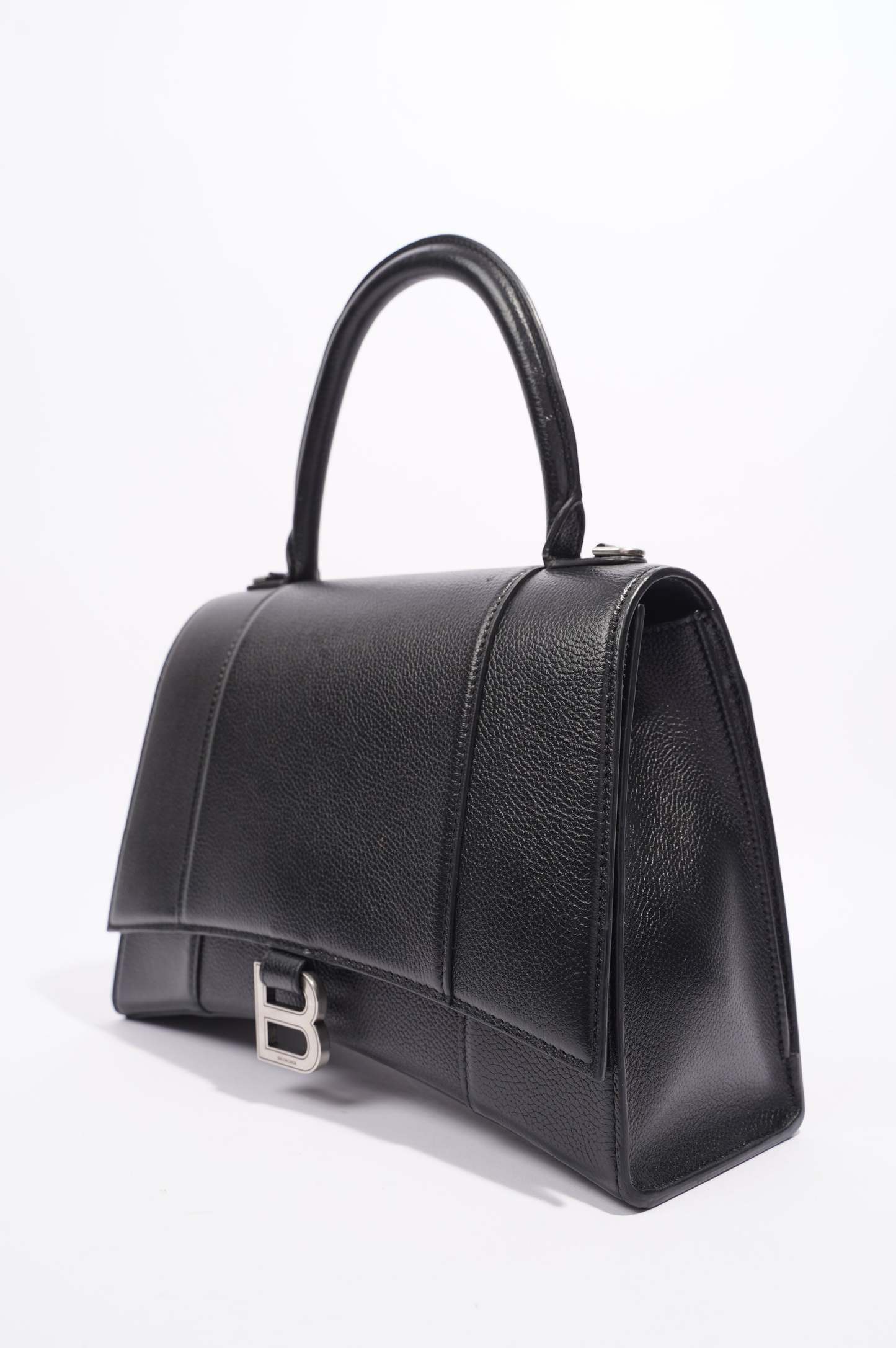 BALETKTNCIAGA Womens Hourglass Black Leather Medium