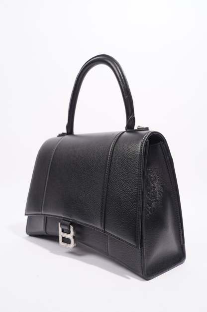 BALETKTNCIAGA Womens Hourglass Black Leather Medium