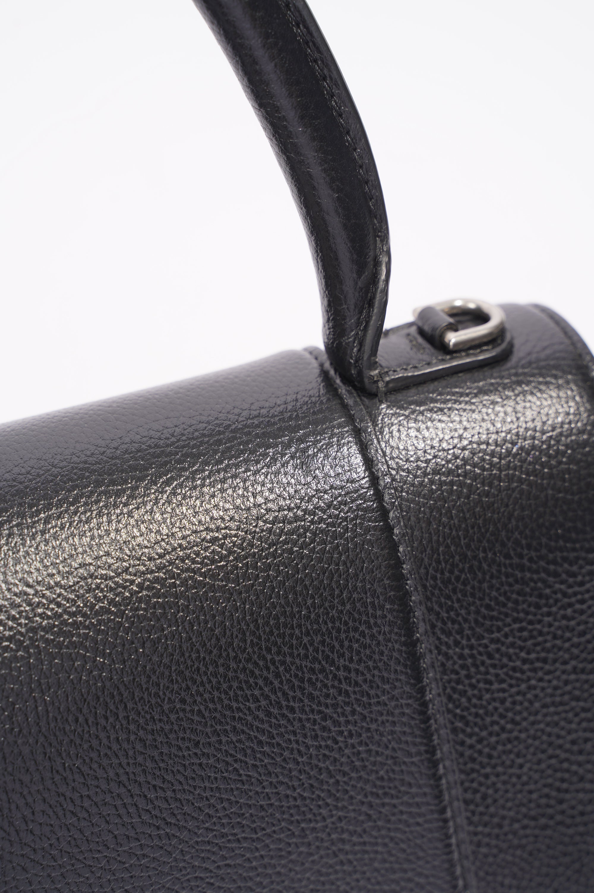 BALETKTNCIAGA Womens Hourglass Black Leather Medium