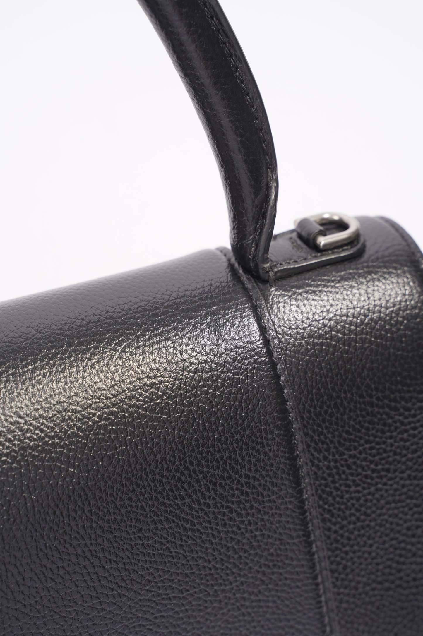 BALETKTNCIAGA Womens Hourglass Black Leather Medium