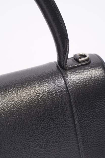 BALETKTNCIAGA Womens Hourglass Black Leather Medium