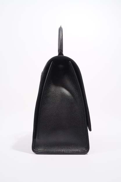 BALETKTNCIAGA Womens Hourglass Black Leather Medium