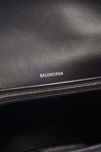 BALETKTNCIAGA Womens Hourglass Black Leather Medium