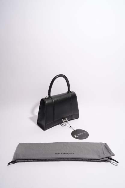 BALETKTNCIAGA Womens Hourglass Black Leather Medium