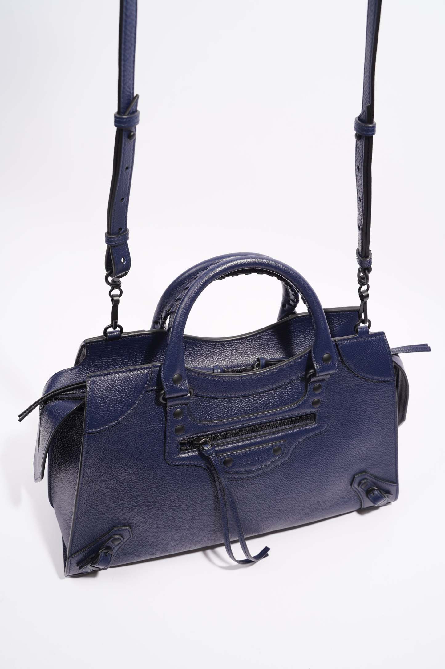 BALETKTNCIAGA Womens Neo City Bag Navy Leather Medium
