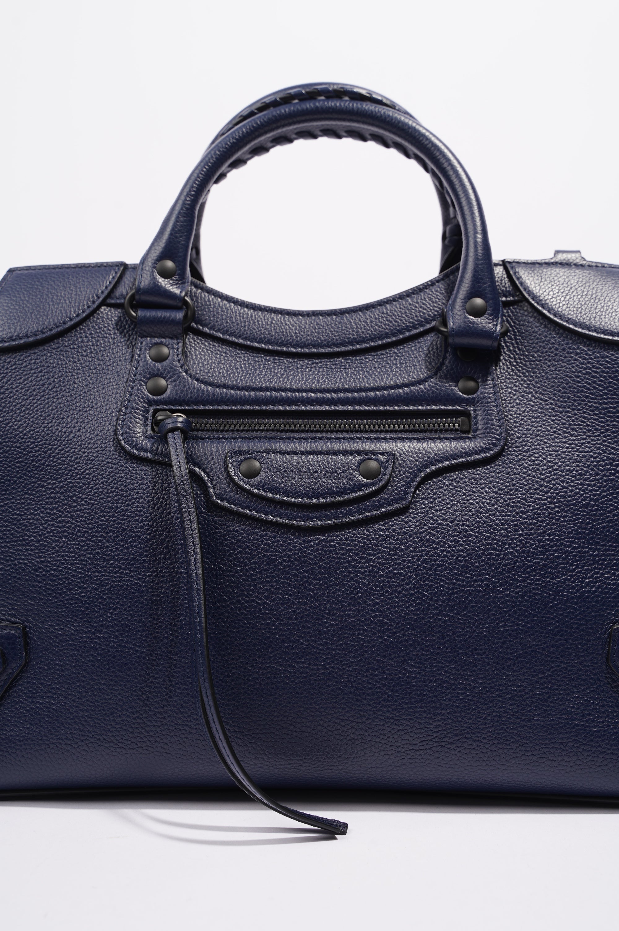 BALETKTNCIAGA Womens Neo City Bag Navy Leather Medium